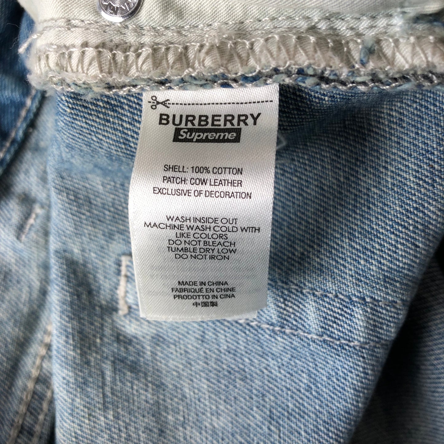Supreme x Burberry Denim Jean W34