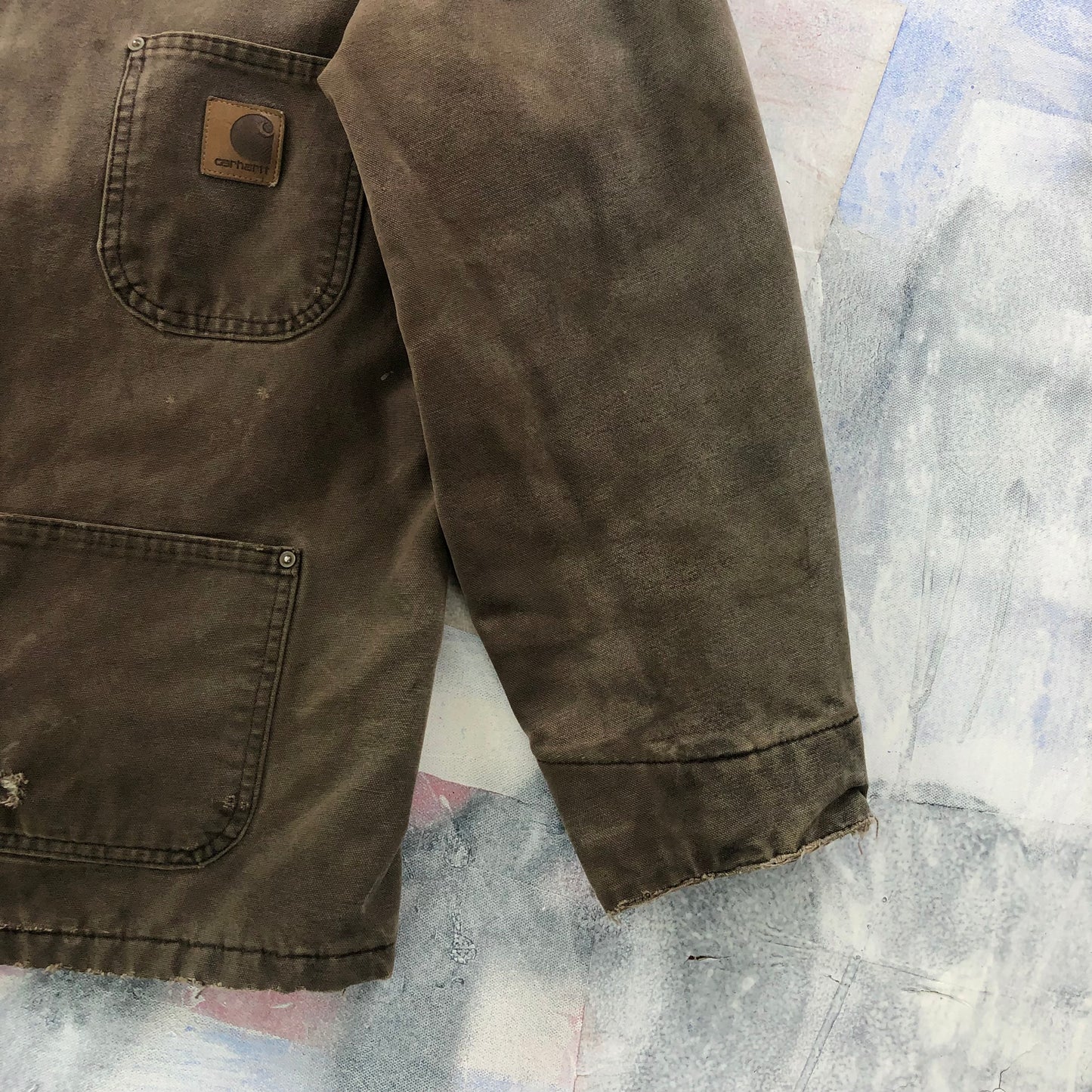 Vintage Carhartt C02 Blanket Lined Workwear Chore Button Jacket L