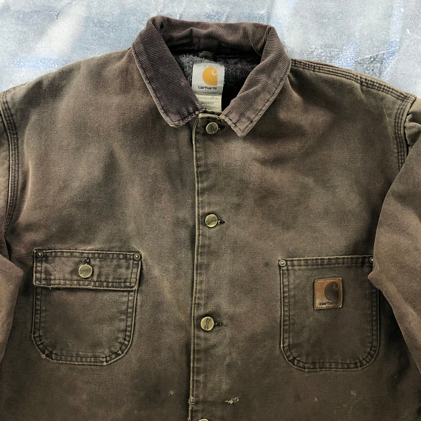Vintage Carhartt C02 Blanket Lined Workwear Chore Button Jacket L