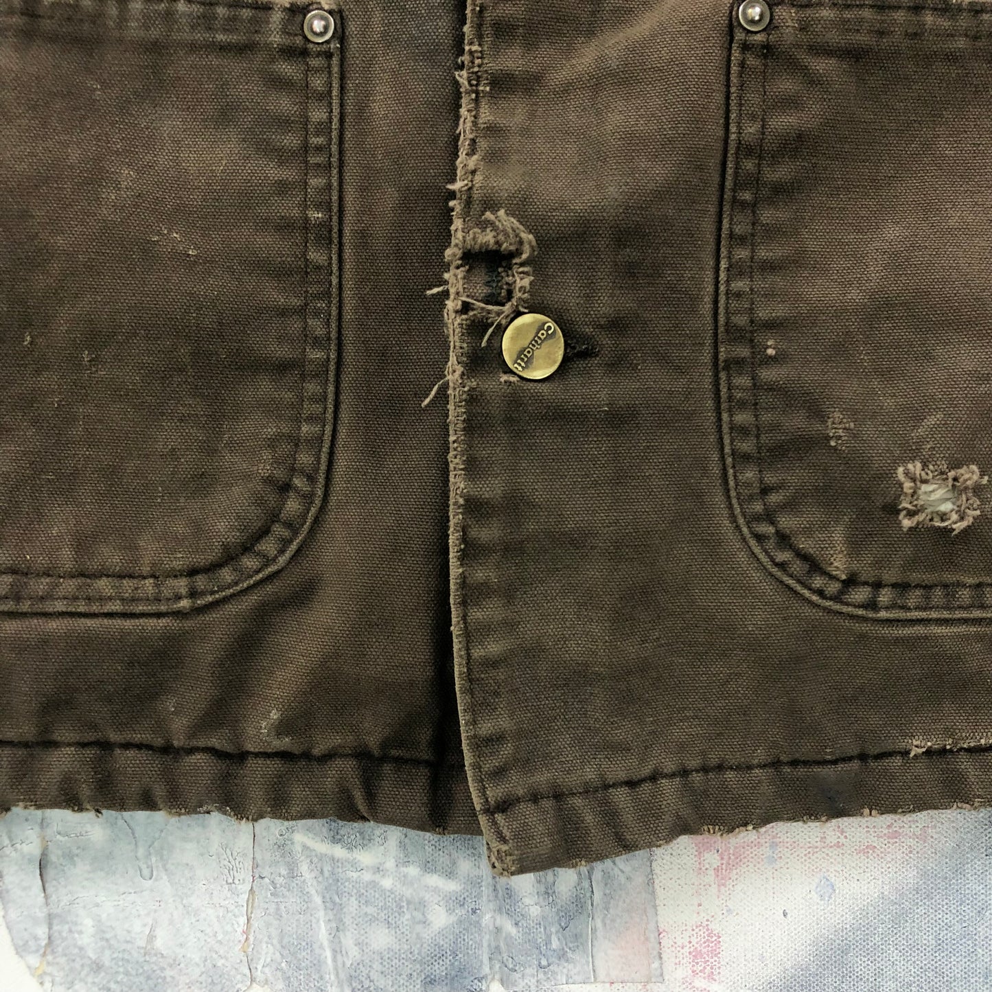 Vintage Carhartt C02 Blanket Lined Workwear Chore Button Jacket L