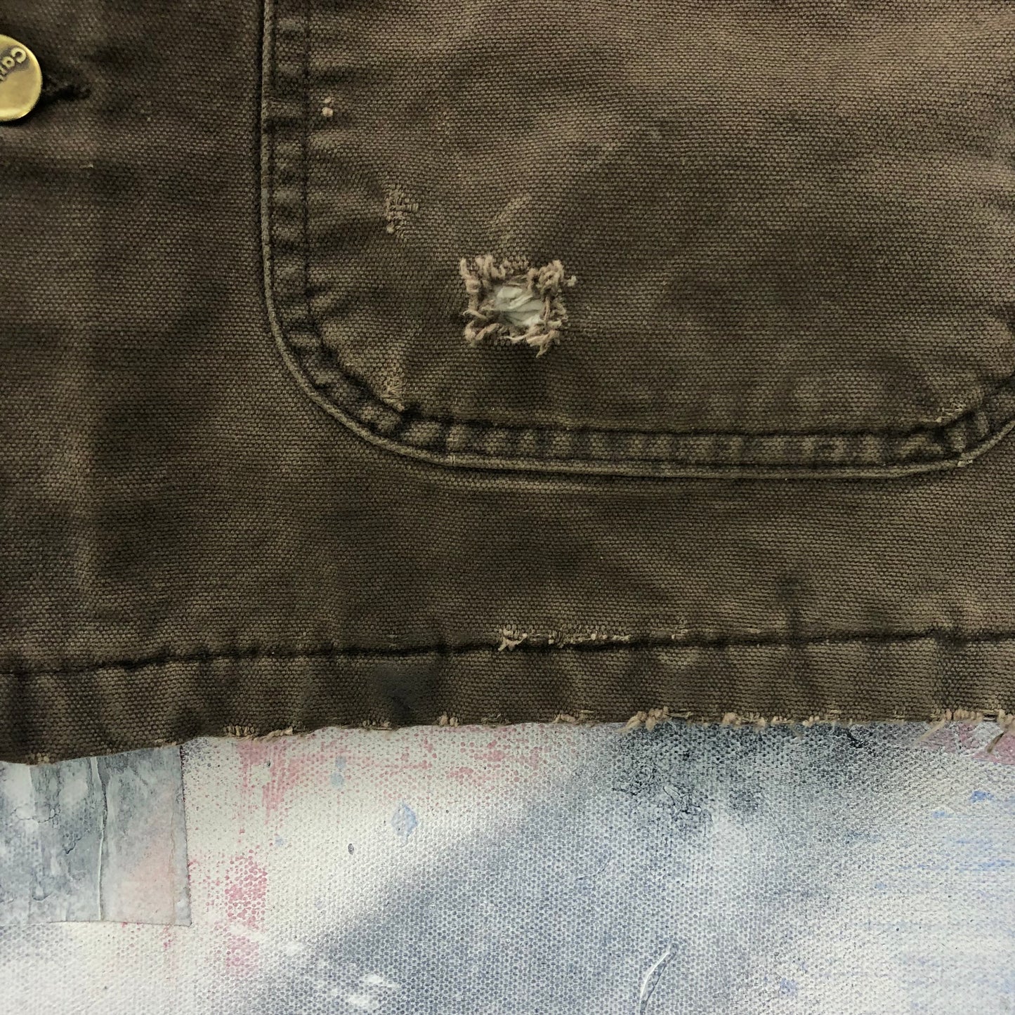 Vintage Carhartt C02 Blanket Lined Workwear Chore Button Jacket L