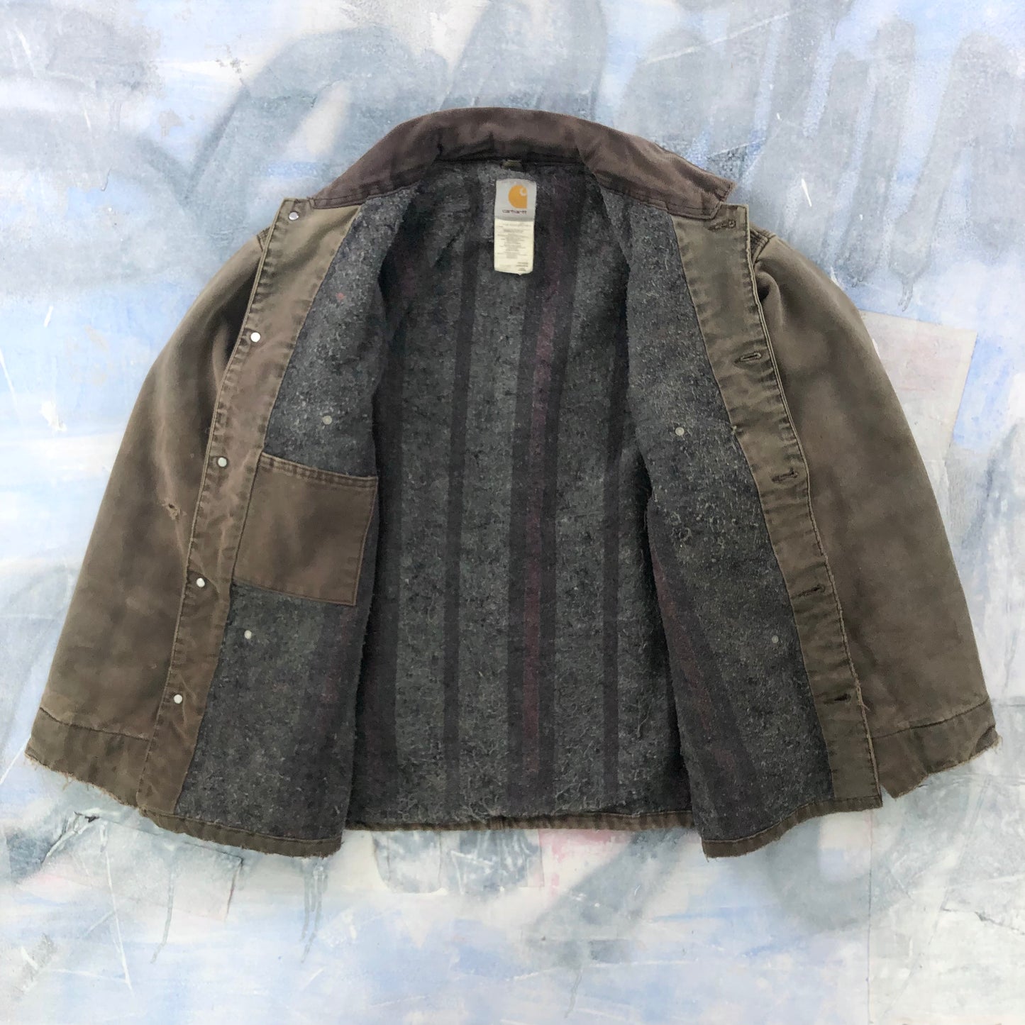 Vintage Carhartt C02 Blanket Lined Workwear Chore Button Jacket L