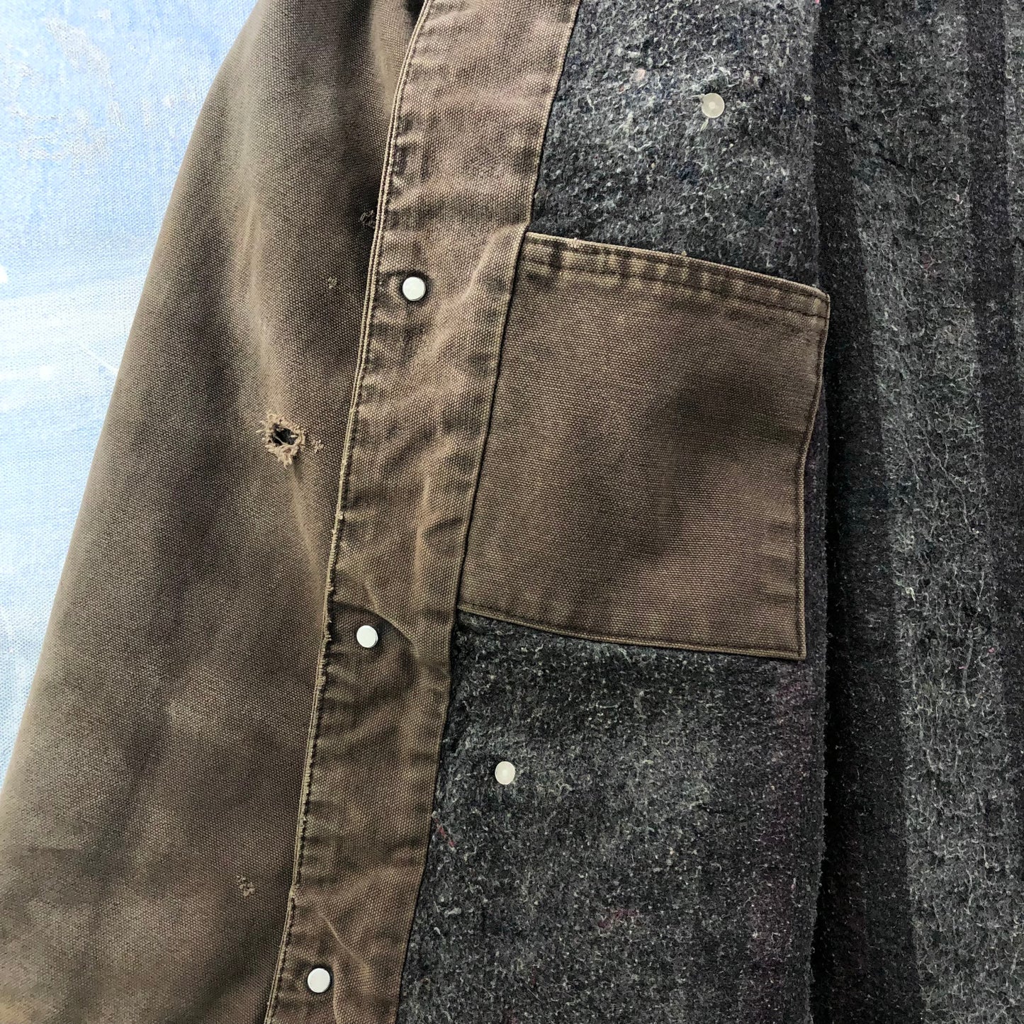 Vintage Carhartt C02 Blanket Lined Workwear Chore Button Jacket L