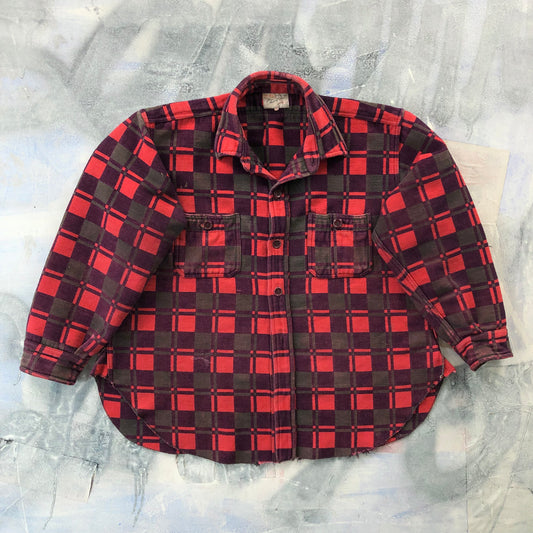 Vintage 70s Champion Plaid Button Flannel Shirt L