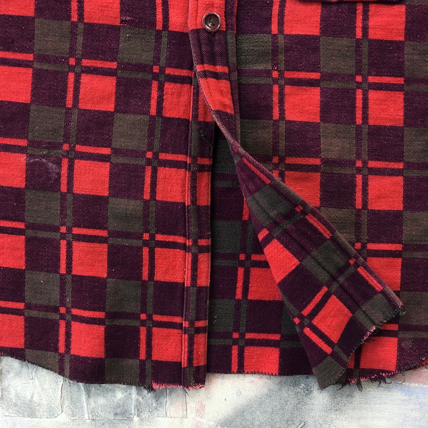 Vintage 70s Champion Plaid Button Flannel Shirt L