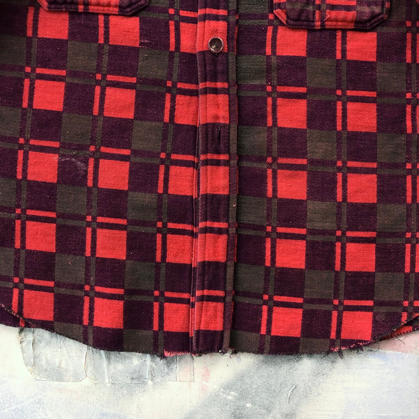 Vintage 70s Champion Plaid Button Flannel Shirt L
