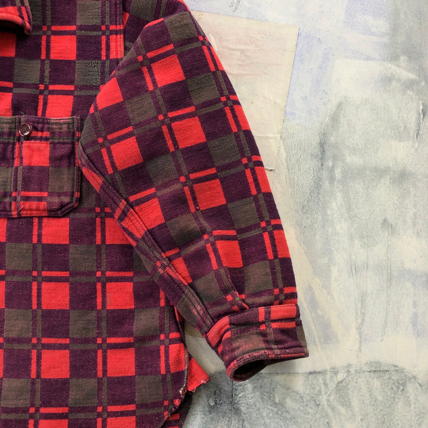 Vintage 70s Champion Plaid Button Flannel Shirt L