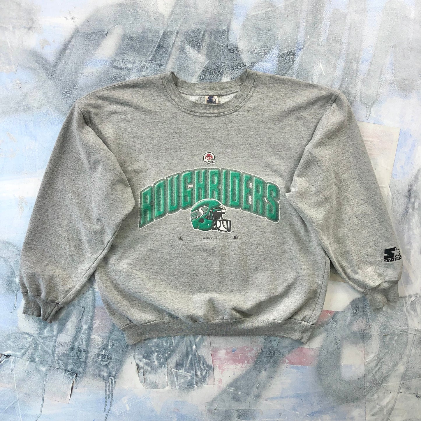 Vintage 90s Starter Saskatchewan Roughriders Crewneck Sweatshirt M