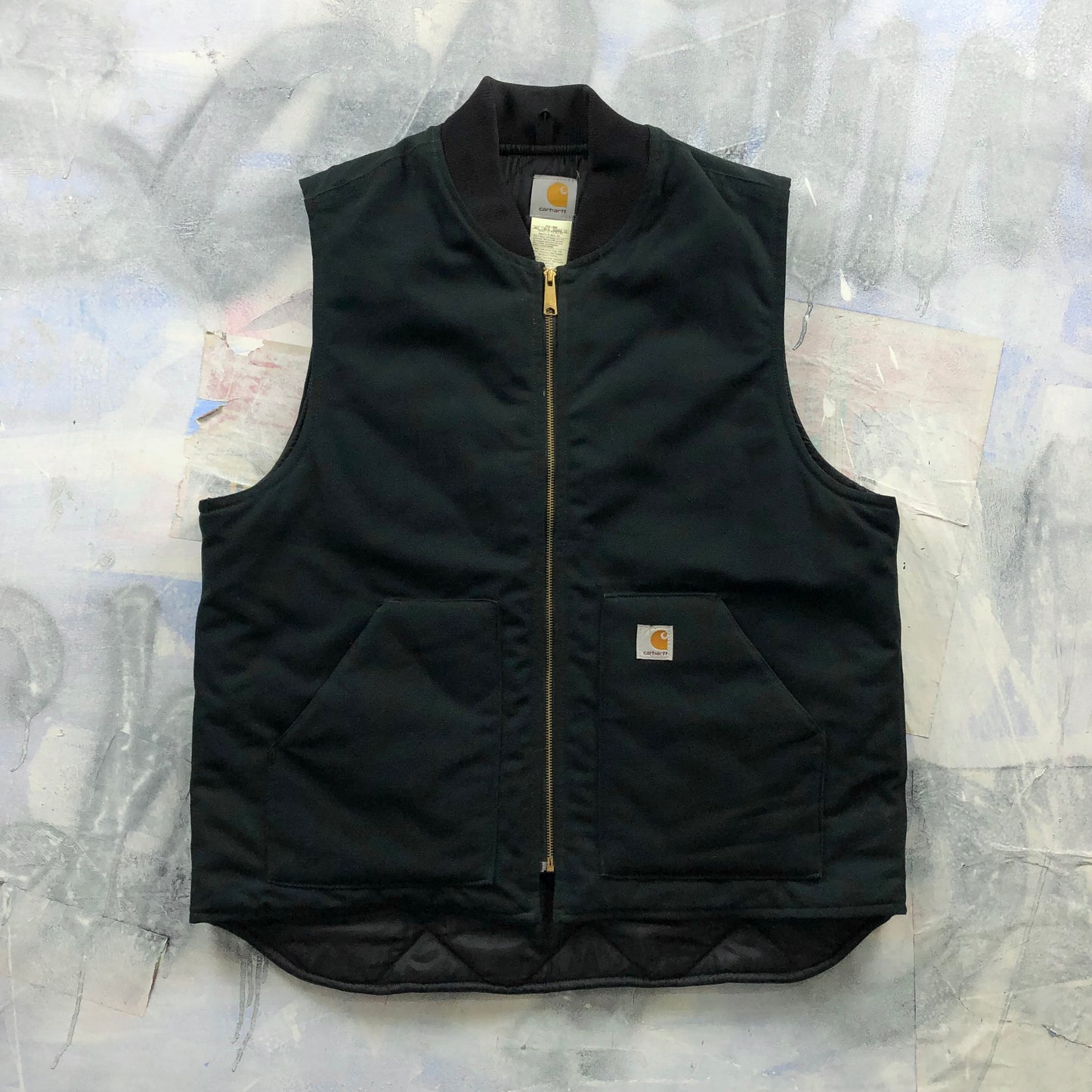 Vintage Carhartt V01 Quilted Lined Workwear Zip Vest XL