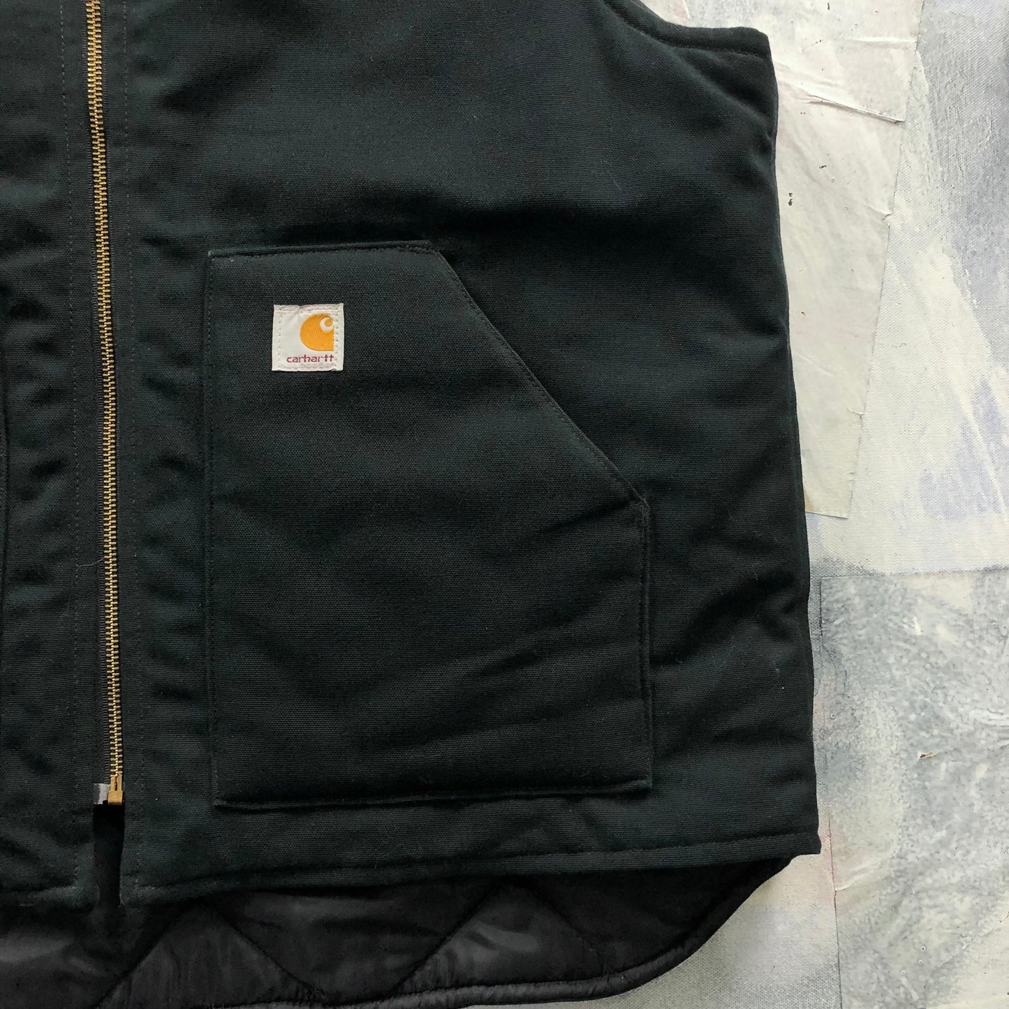 Vintage Carhartt V01 Quilted Lined Workwear Zip Vest XL