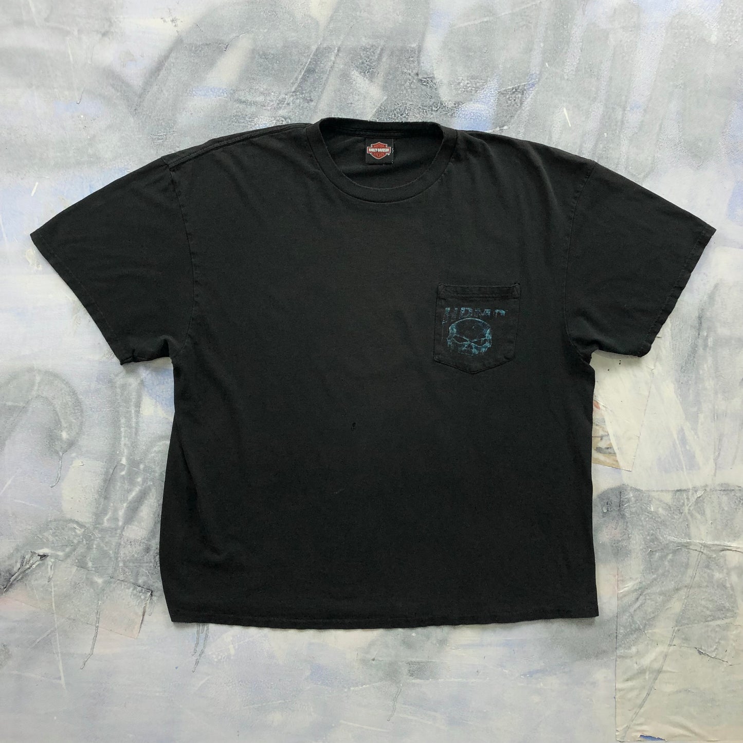 Harley Davidson Motorcycles Fort McMurray Skull Pocket T Shirt XL