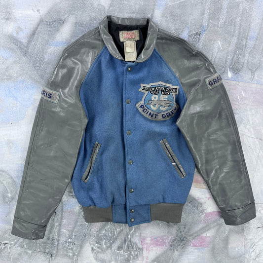 Vintage 80s Point Grey Highschool Letterman Button Jacket S