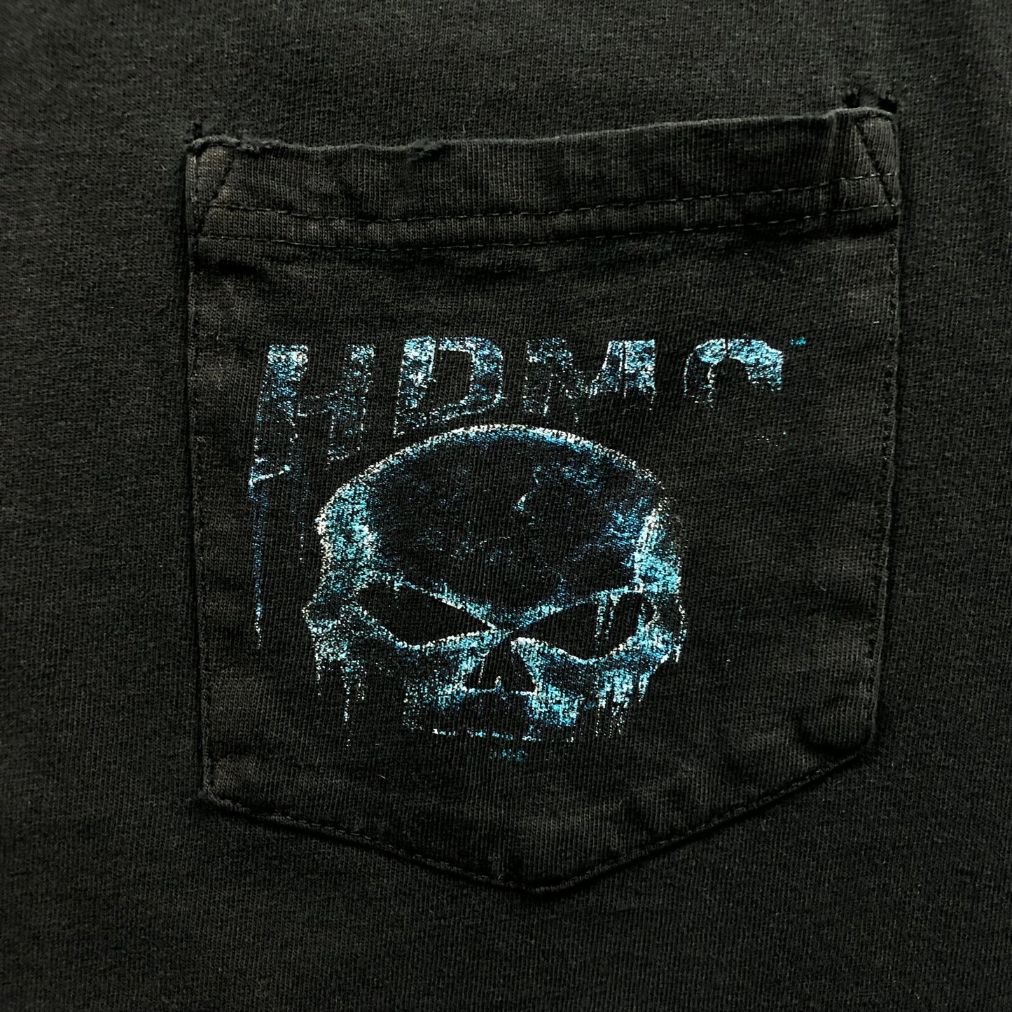 Harley Davidson Motorcycles Fort McMurray Skull Pocket T Shirt XL