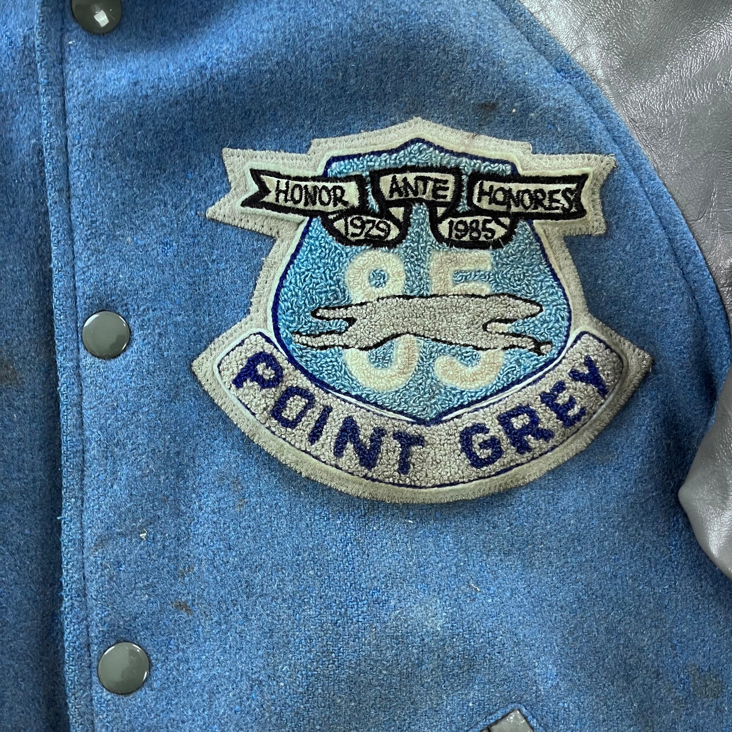 Vintage 80s Point Grey Highschool Letterman Button Jacket S