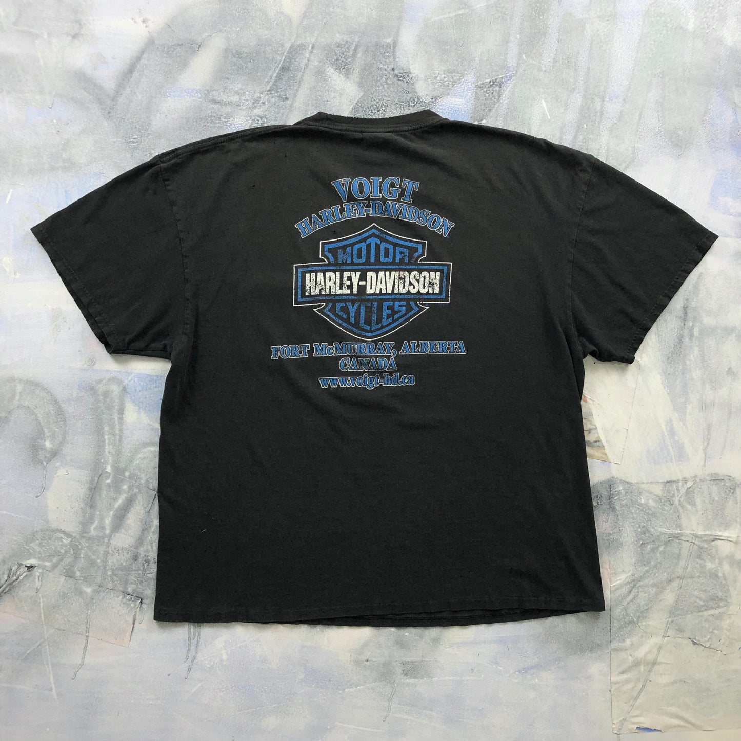 Harley Davidson Motorcycles Fort McMurray Skull Pocket T Shirt XL