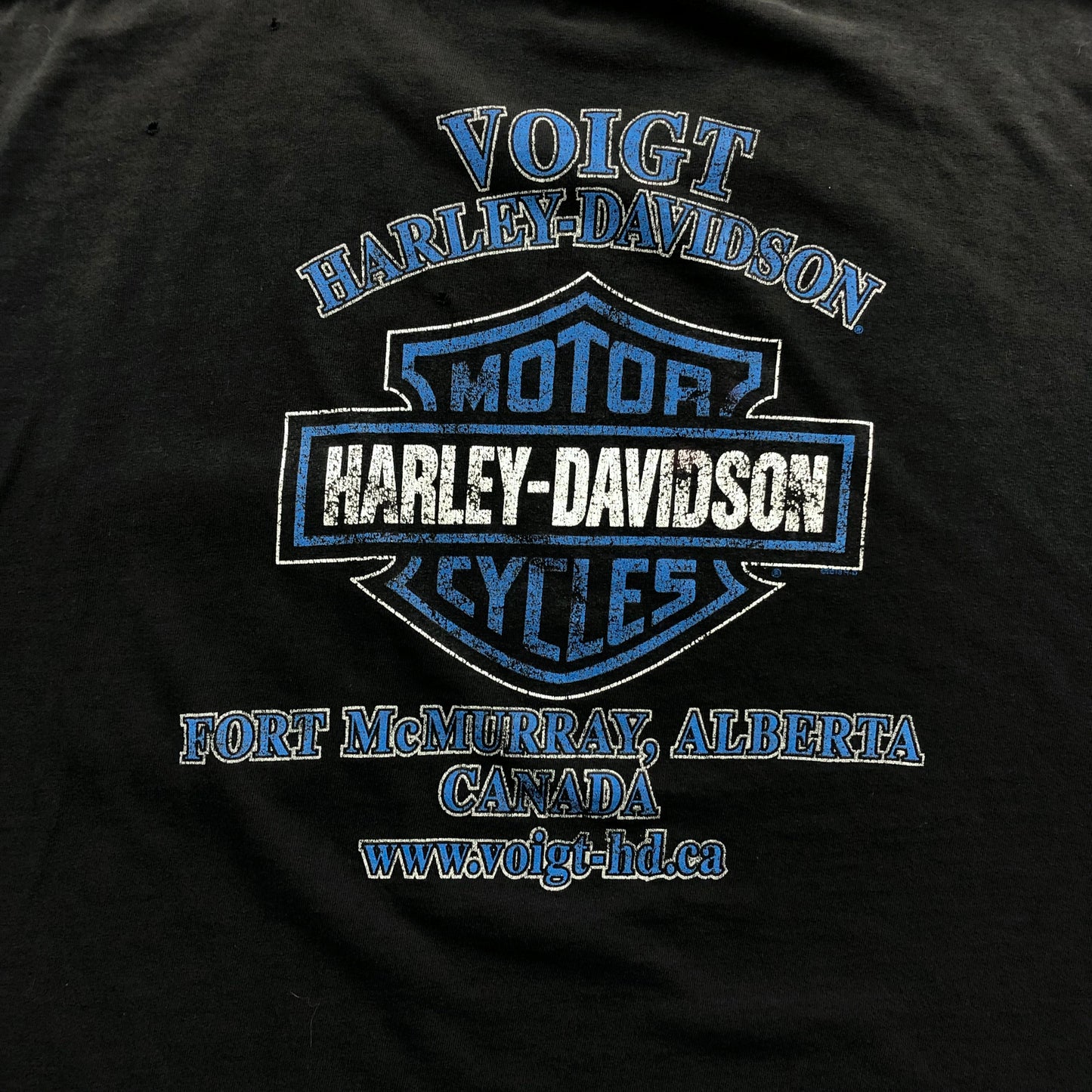 Harley Davidson Motorcycles Fort McMurray Skull Pocket T Shirt XL