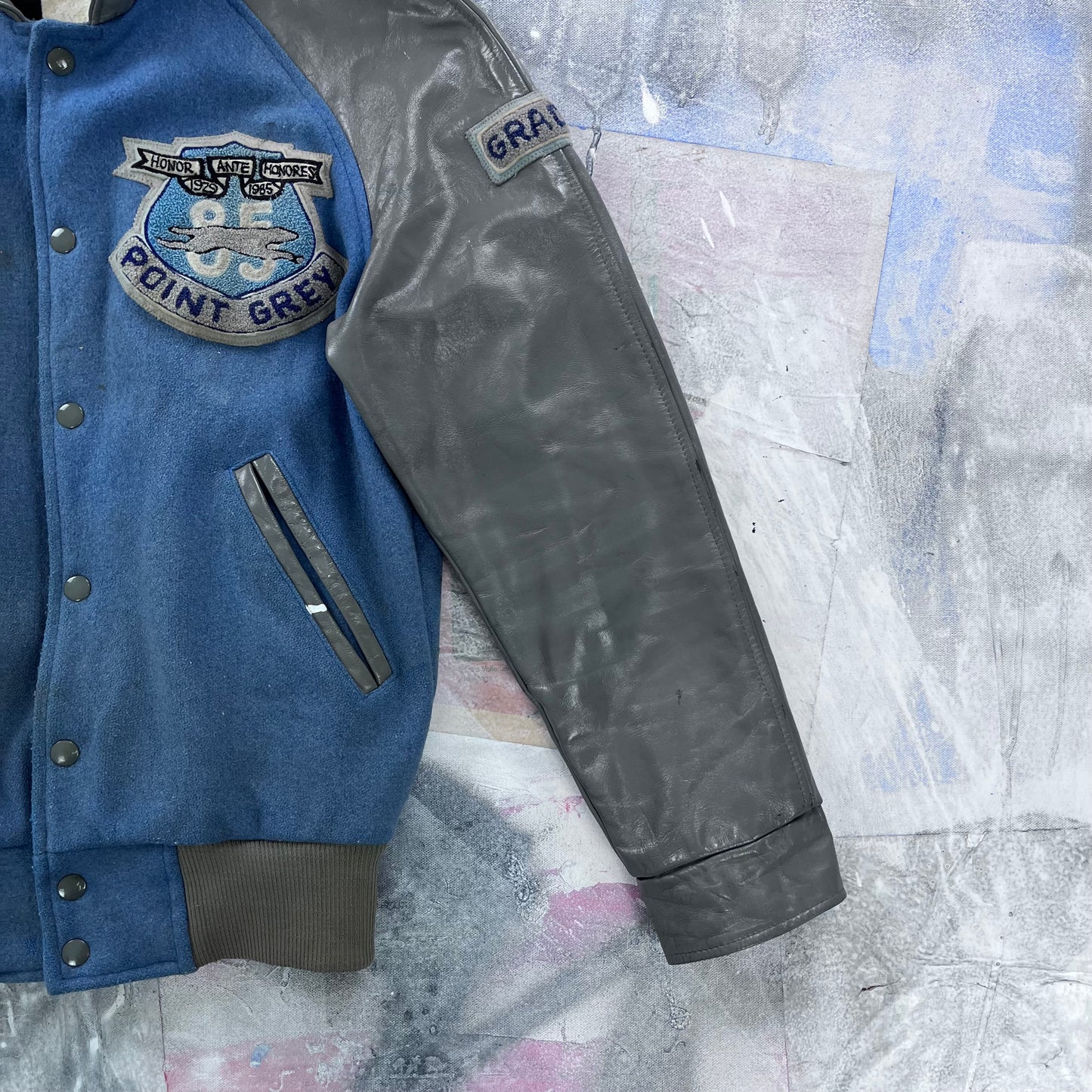 Vintage 80s Point Grey Highschool Letterman Button Jacket S
