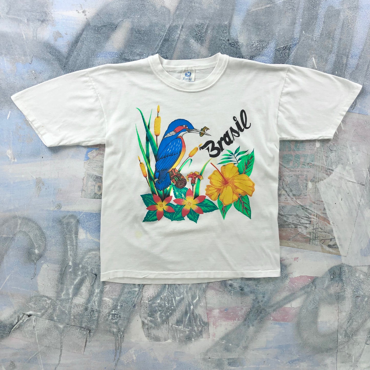 Vintage Brasil Kingfisher Bird Single Stitch T Shirt M