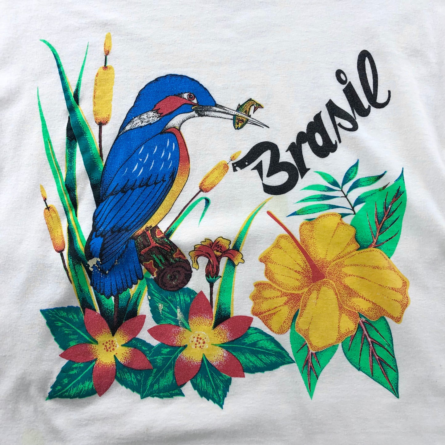 Vintage Brasil Kingfisher Bird Single Stitch T Shirt M