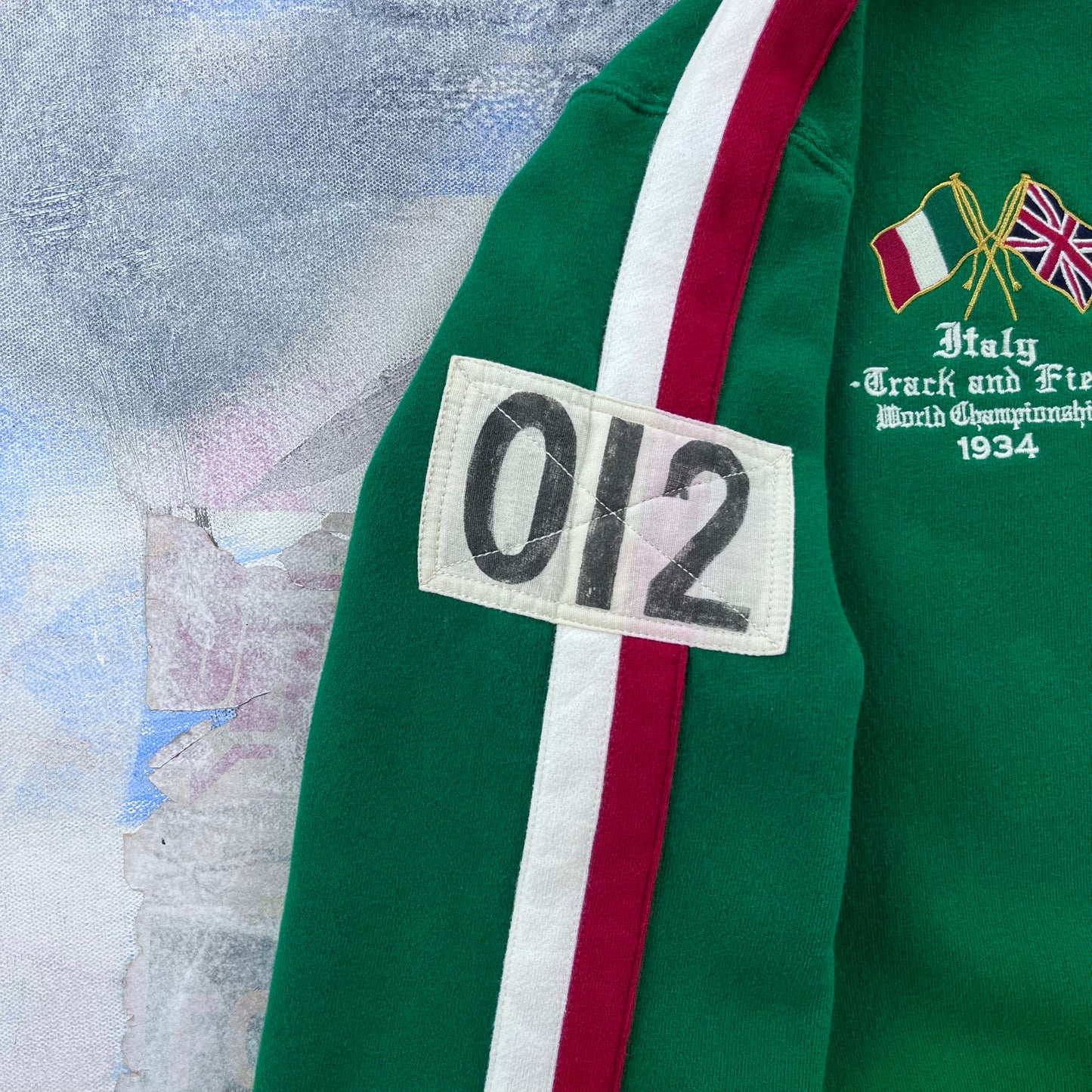 Polo Ralph Lauren Italy Track & Field Flags Big Pony Full Zip Sweatshirt M