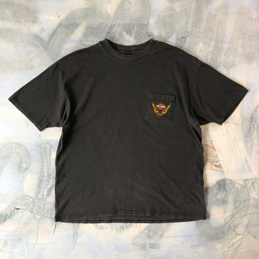 Vintage USA Harley Davidson Motorcycles Pacific Hawaii Pocket T Shirt XL