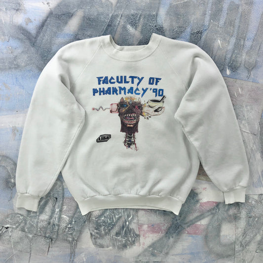 Vintage 90s Faculty Of Pharmacy Crewneck Sweatshirt L