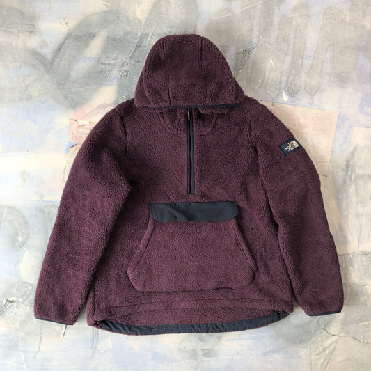 Vintage The North Face Campshire Quarter Zip Hooded Fleece Sweatshirt L (Womens)
