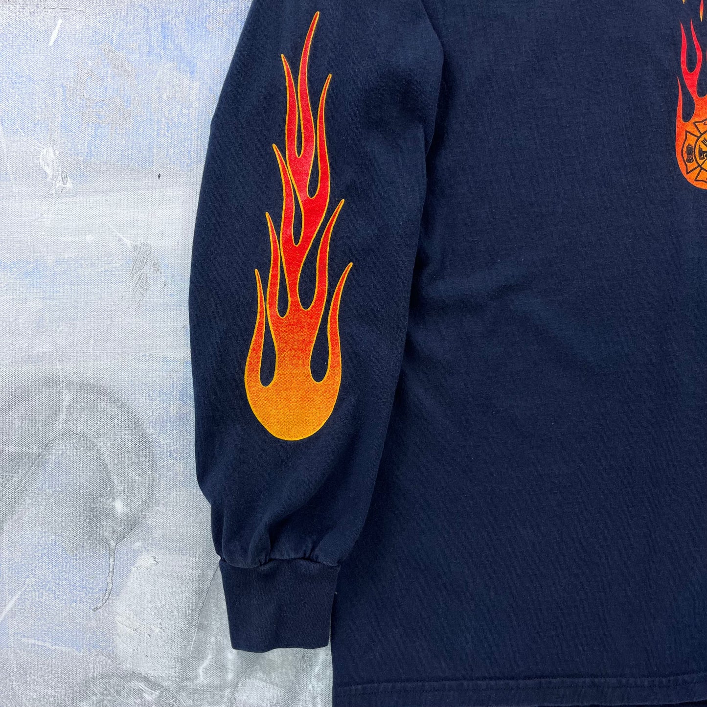 Vintage Fire Fighters Forever Flames Long Sleeve T Shirt L