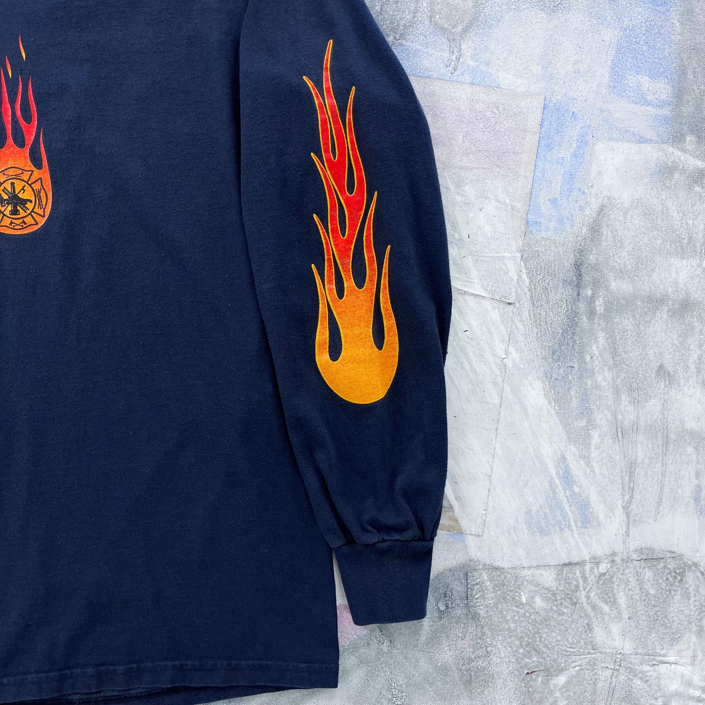 Vintage Fire Fighters Forever Flames Long Sleeve T Shirt L