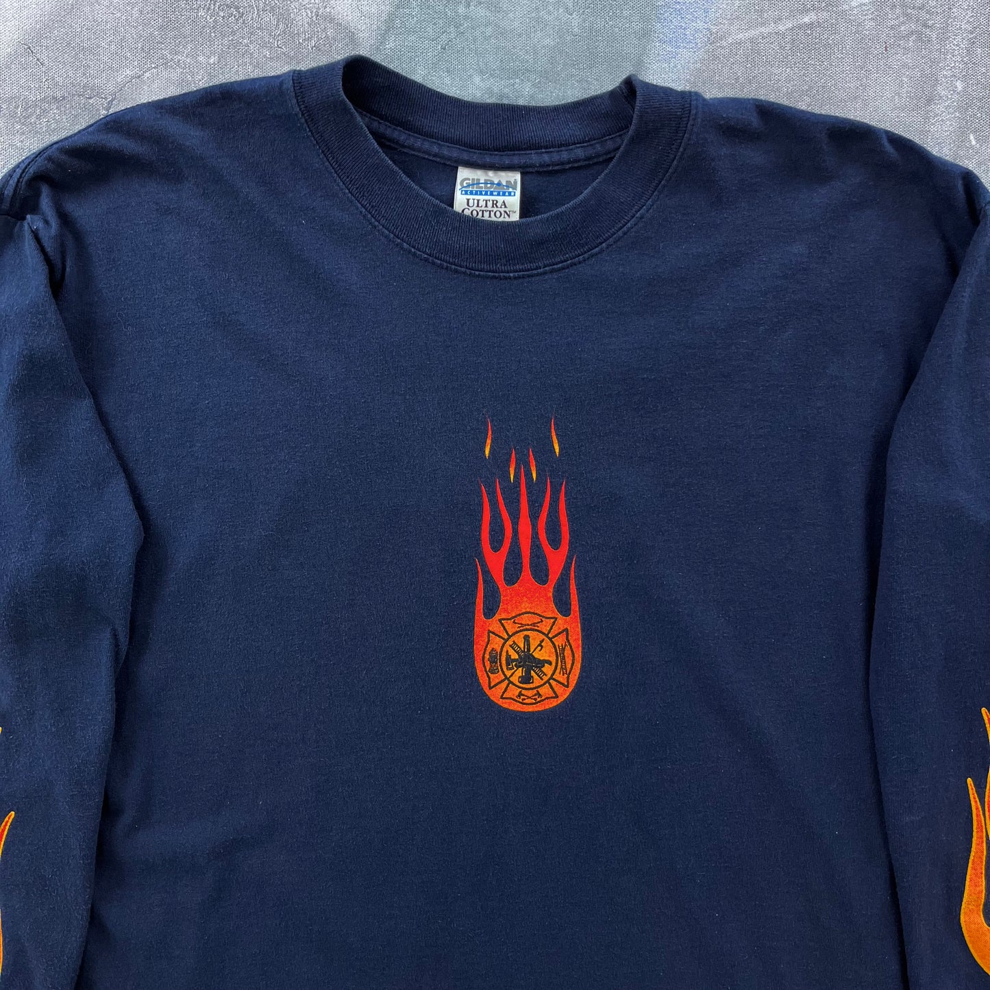 Vintage Fire Fighters Forever Flames Long Sleeve T Shirt L