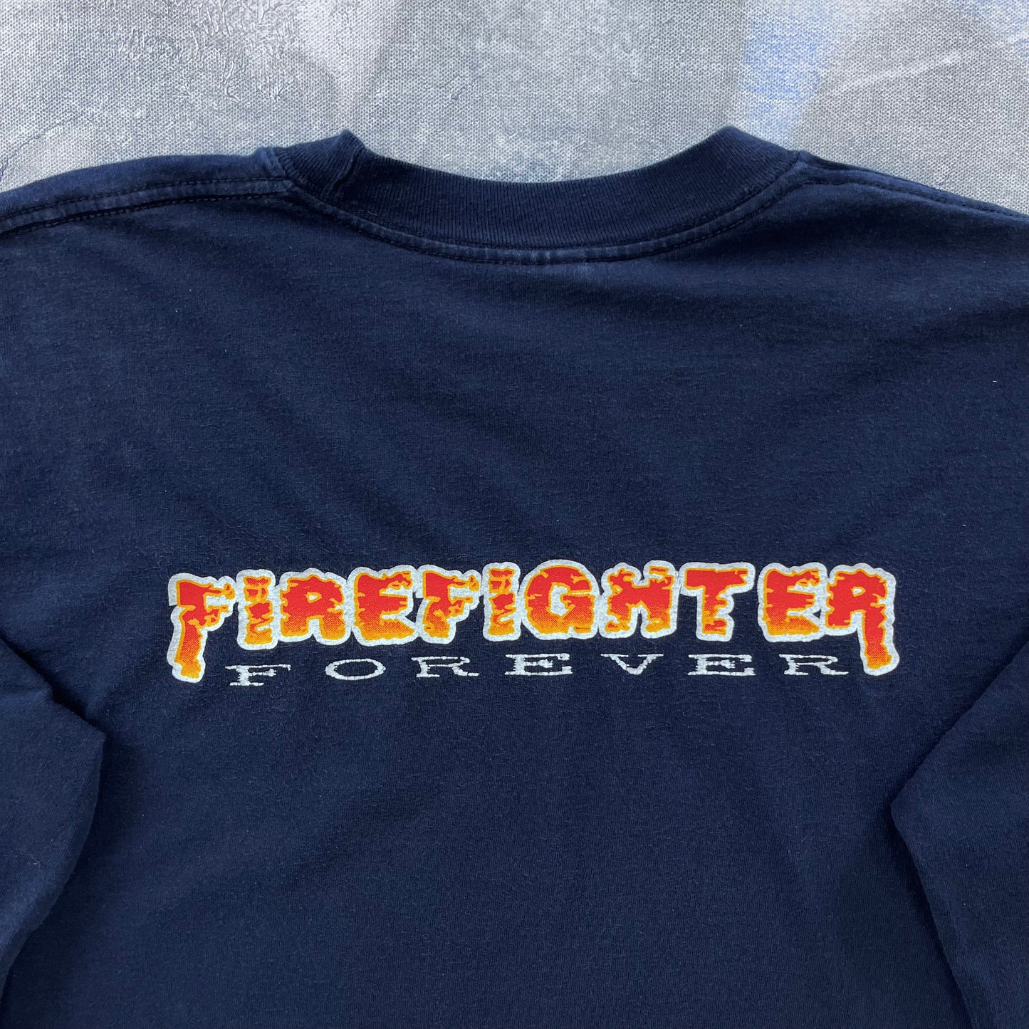 Vintage Fire Fighters Forever Flames Long Sleeve T Shirt L