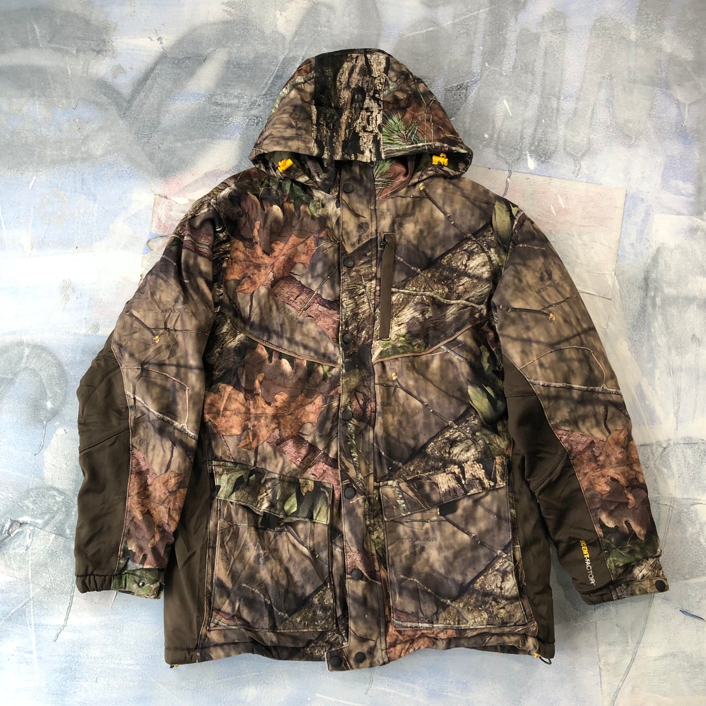 Yukon Gear Mossy Oak Real Tree Quilted Zip Hooded Jacket M