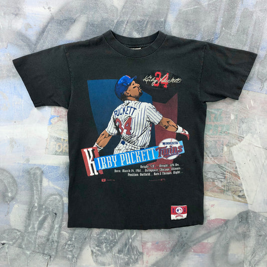Vintage 90s Nutmeg MLB Minnesota Twins Kirby Puckett Single Stitch T Shirt M