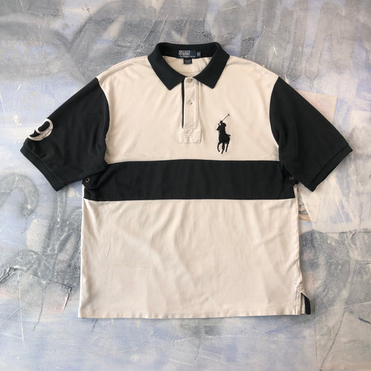Vintage Polo Ralph Lauren Big Pony Colorblock Polo Shirt XL