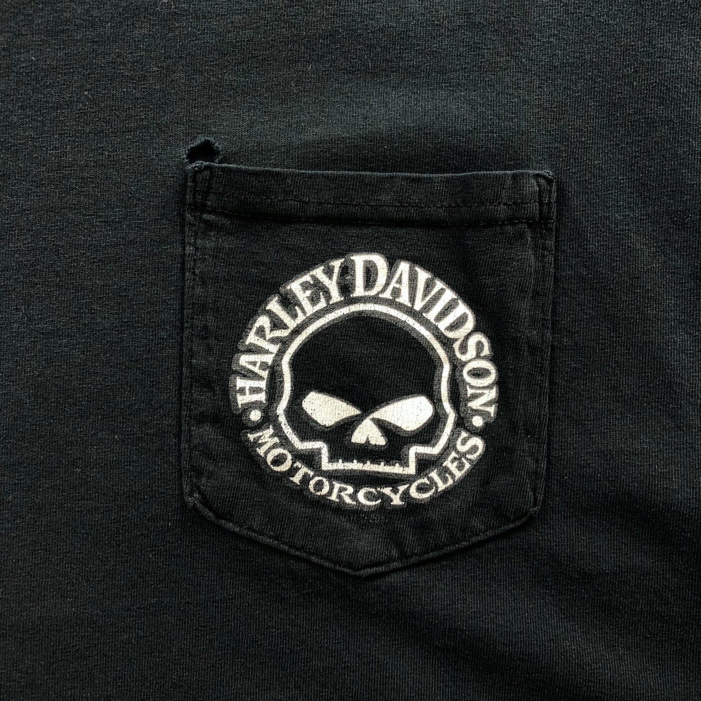Vintage Harley Davidson Motorcycles Jamaica Skull Chest Pocket T Shirt XXL