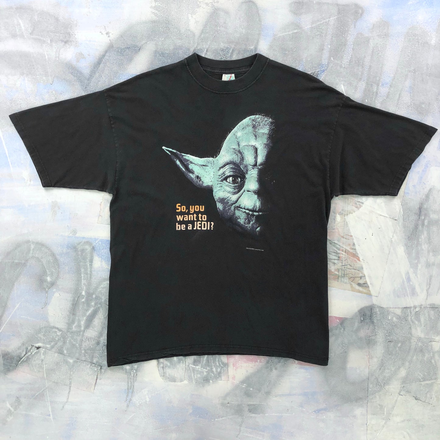 Vintage 90s Yoda So You Want To Be A Jedi T Shirt XL