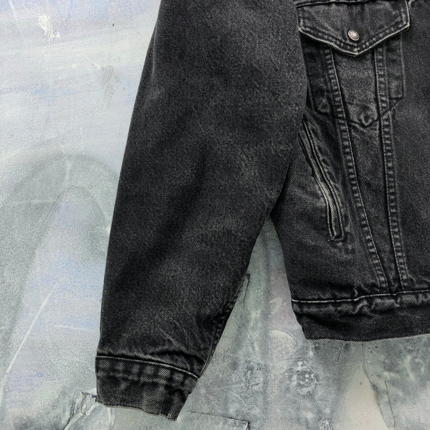 Vintage 80s Levis Sherpa Lined Denim Button Jacket M