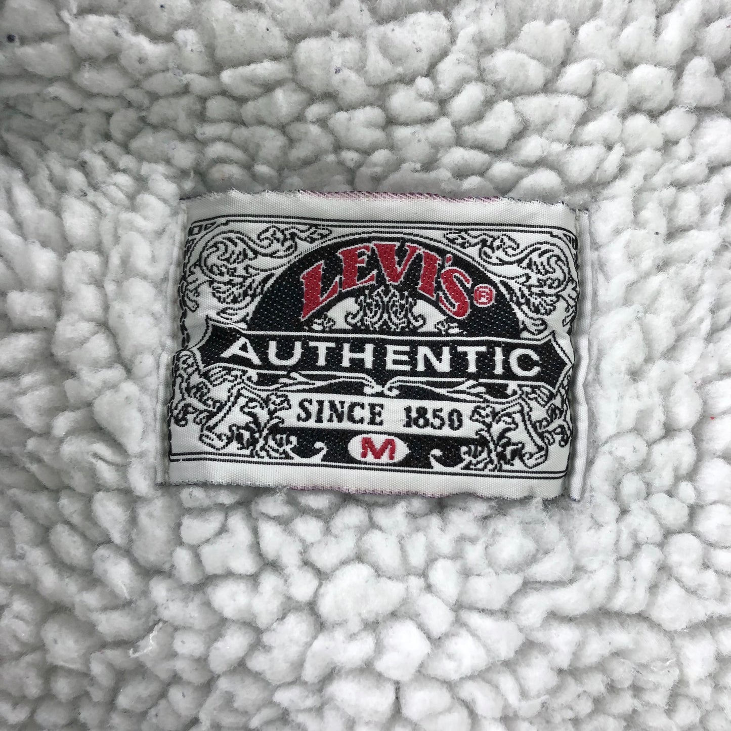 Vintage 80s Levis Sherpa Lined Denim Button Jacket M