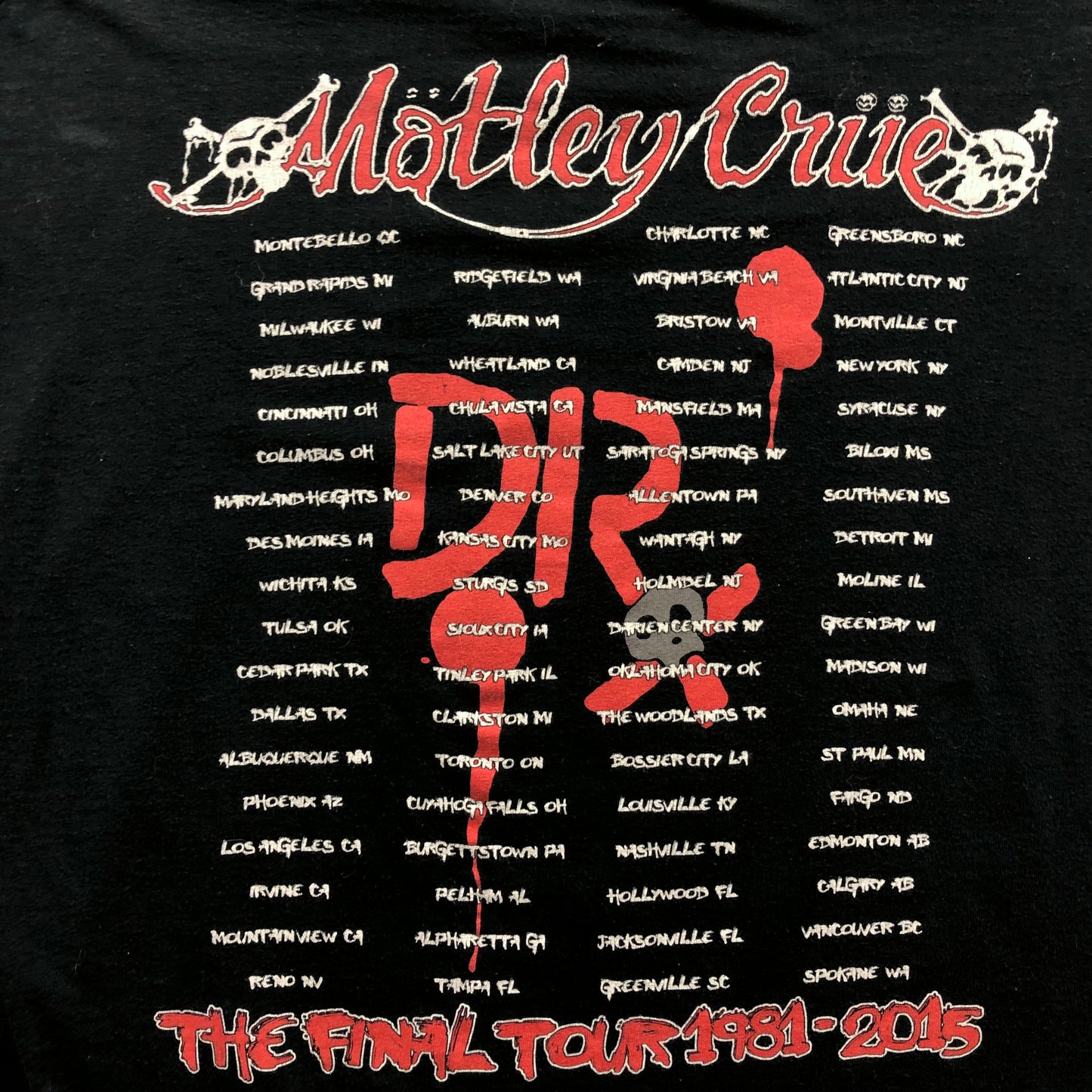 Vintage Motley Crue The Final Tour T Shirt L