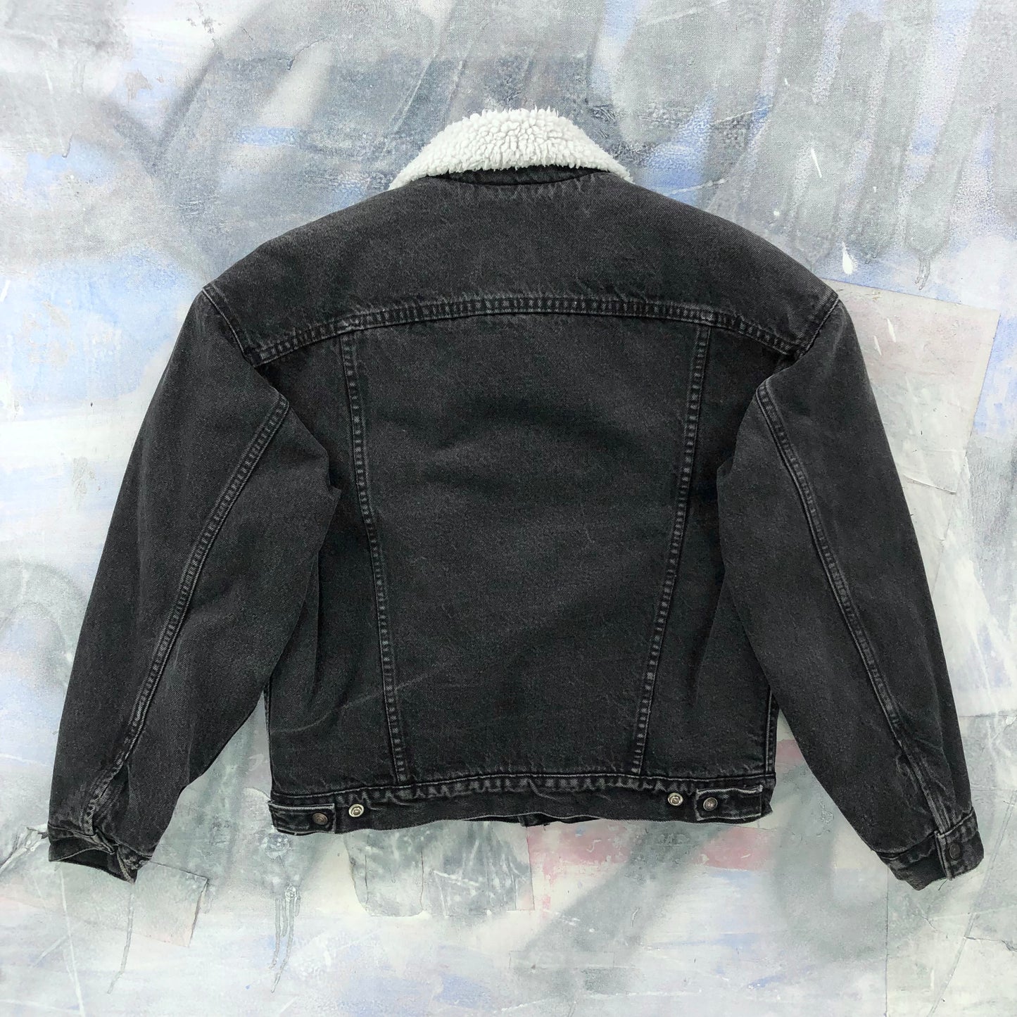 Vintage 80s Levis Sherpa Lined Denim Button Jacket M