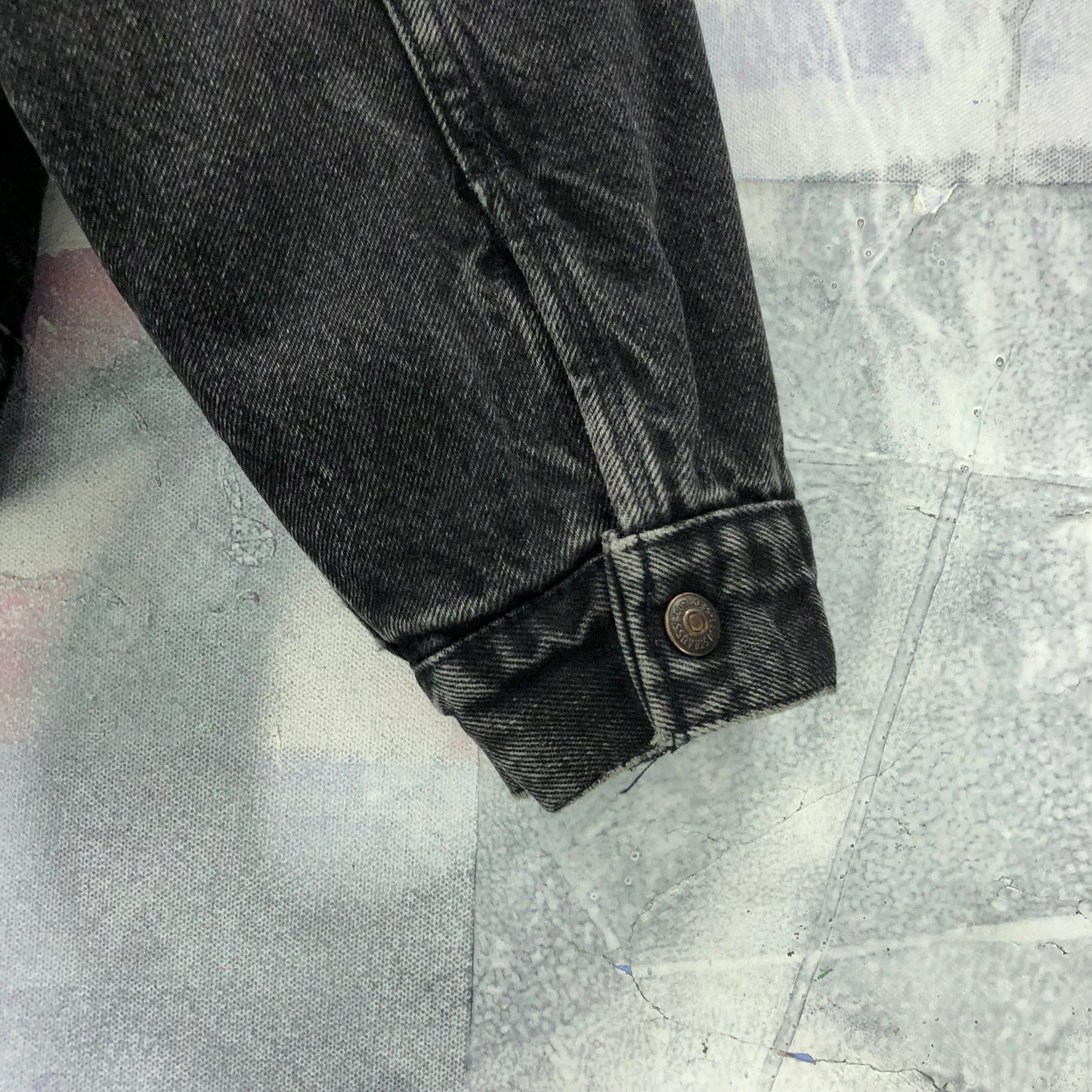Vintage 80s Levis Sherpa Lined Denim Button Jacket M