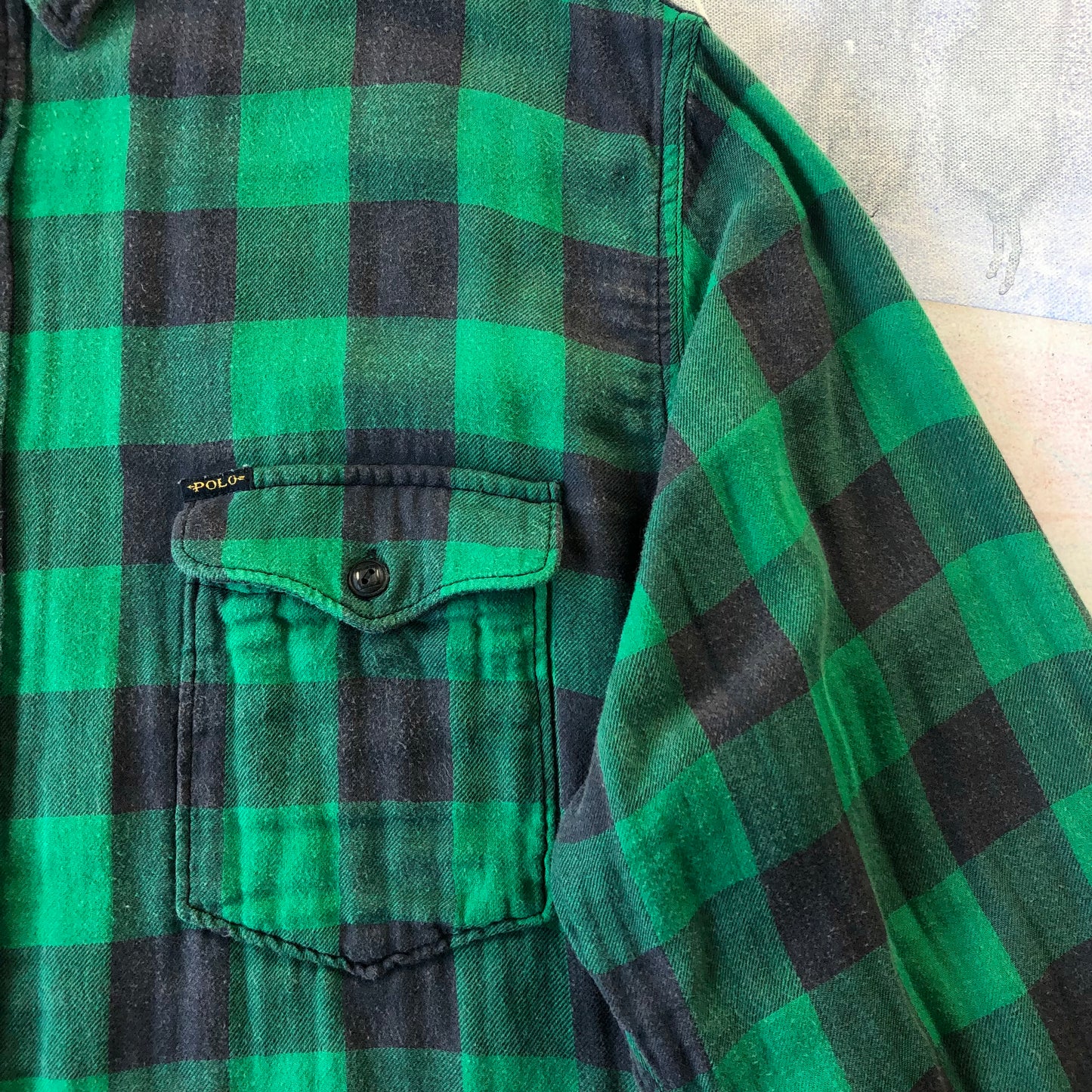 Vintage Polo Country Ralph Lauren Plaid Line Button Flannel Shirt XXL