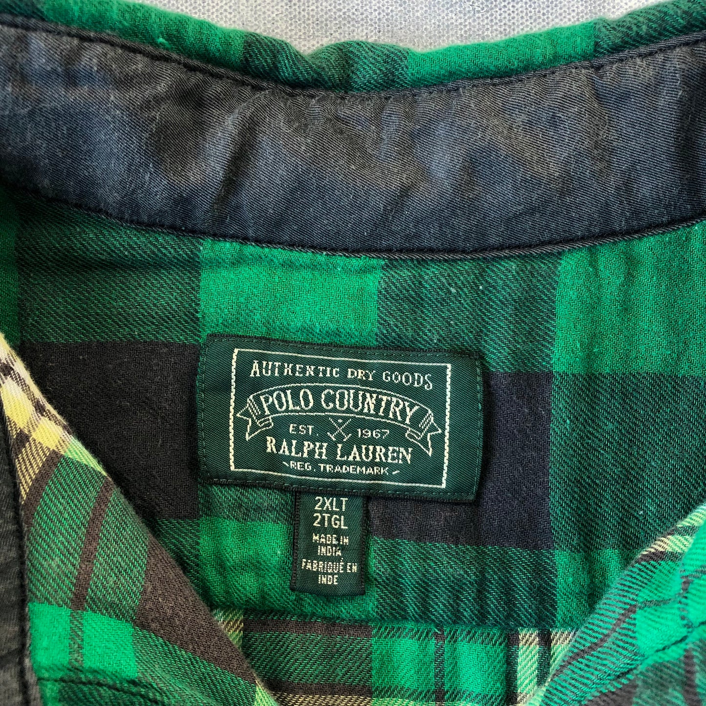 Vintage Polo Country Ralph Lauren Plaid Line Button Flannel Shirt XXL