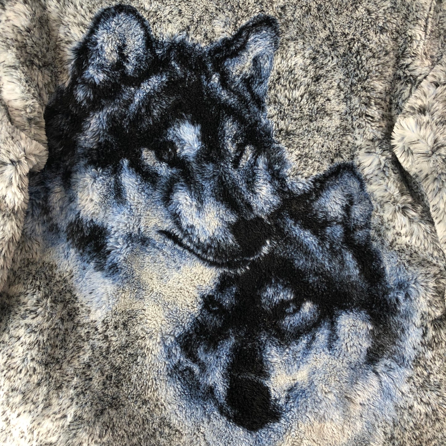 Vintage Wolf Pack Lined Fur Fleece Zip Jacket L