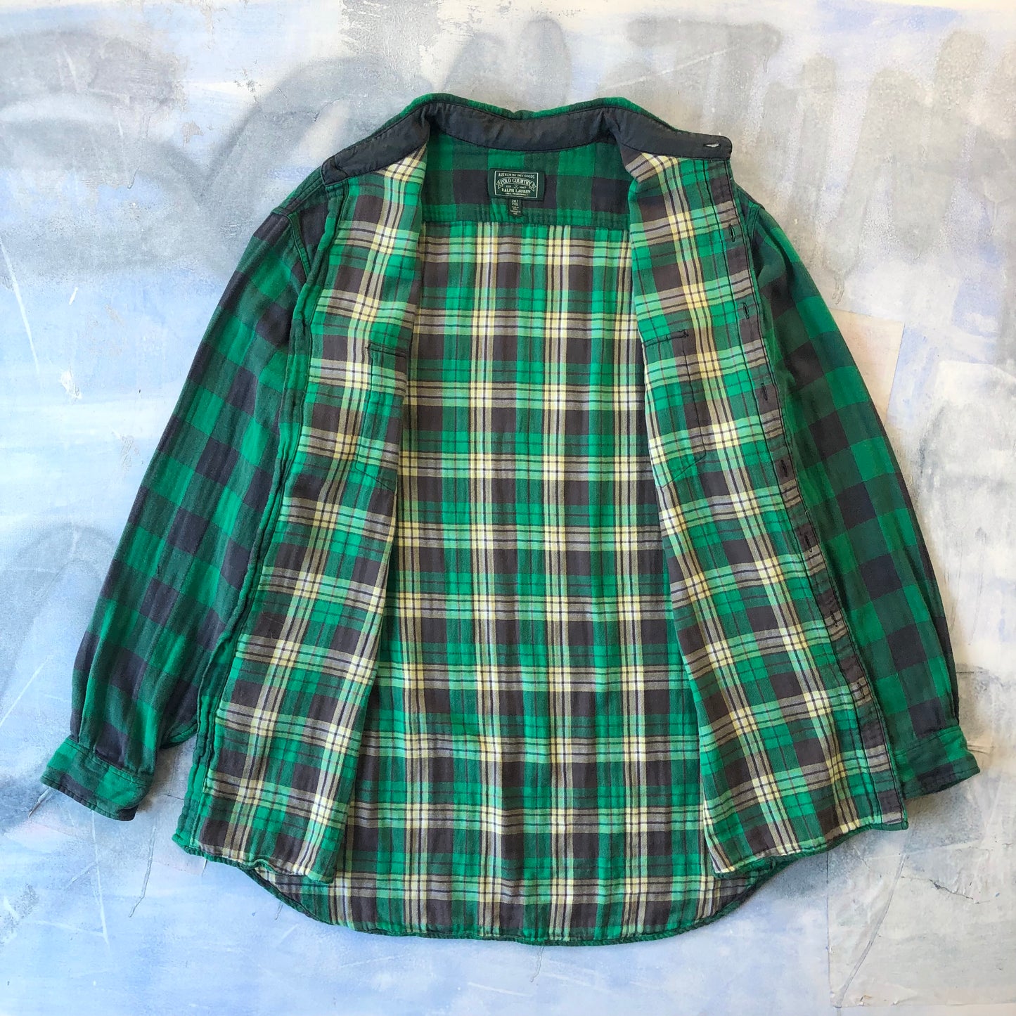 Vintage Polo Country Ralph Lauren Plaid Line Button Flannel Shirt XXL