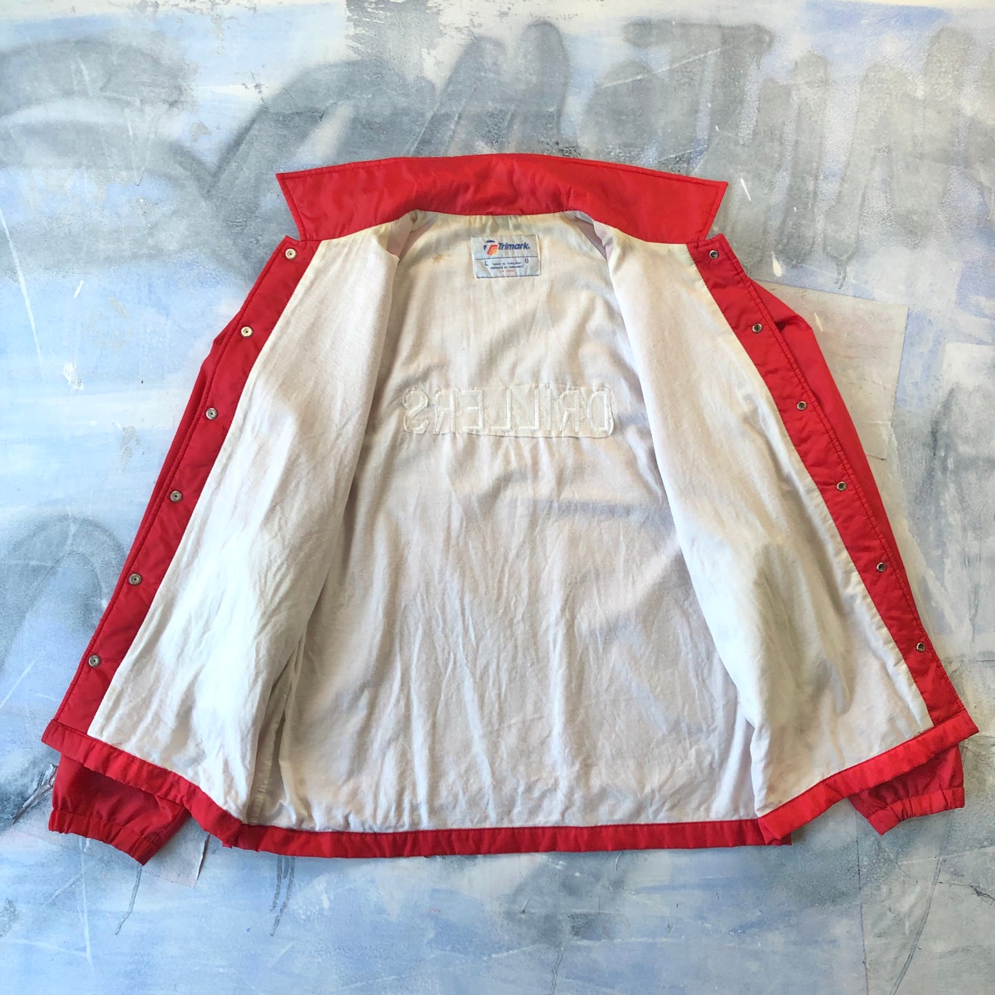 Vintage Drillers Blanket Lined Coach Button Jacket L