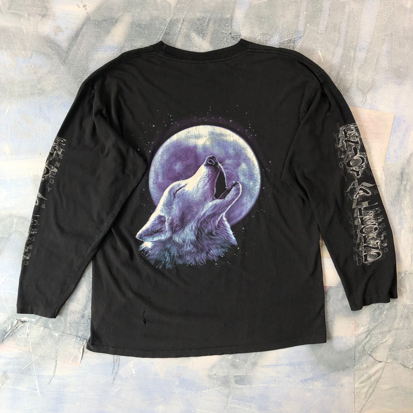 Vintage Y2K Metal Heaven Howling Lone Wolf Enjoy A Legend T Shirt XL