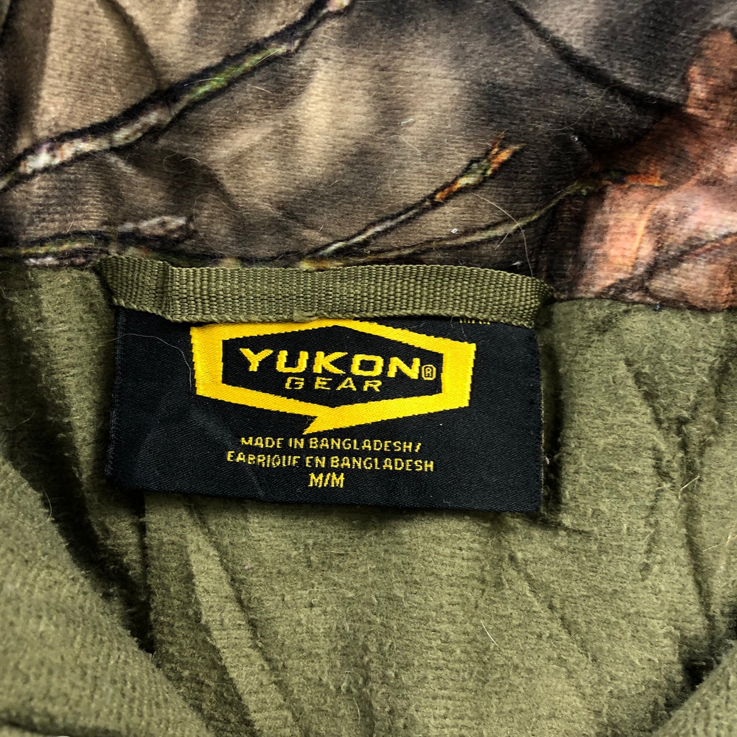 Yukon Gear Mossy Oak Real Tree Quilted Zip Hooded Jacket M