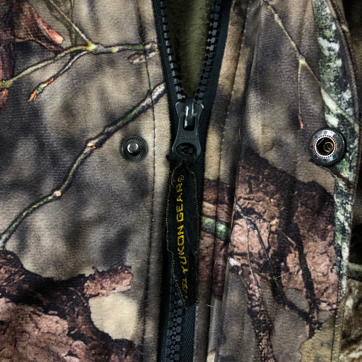 Yukon Gear Mossy Oak Real Tree Quilted Zip Hooded Jacket M