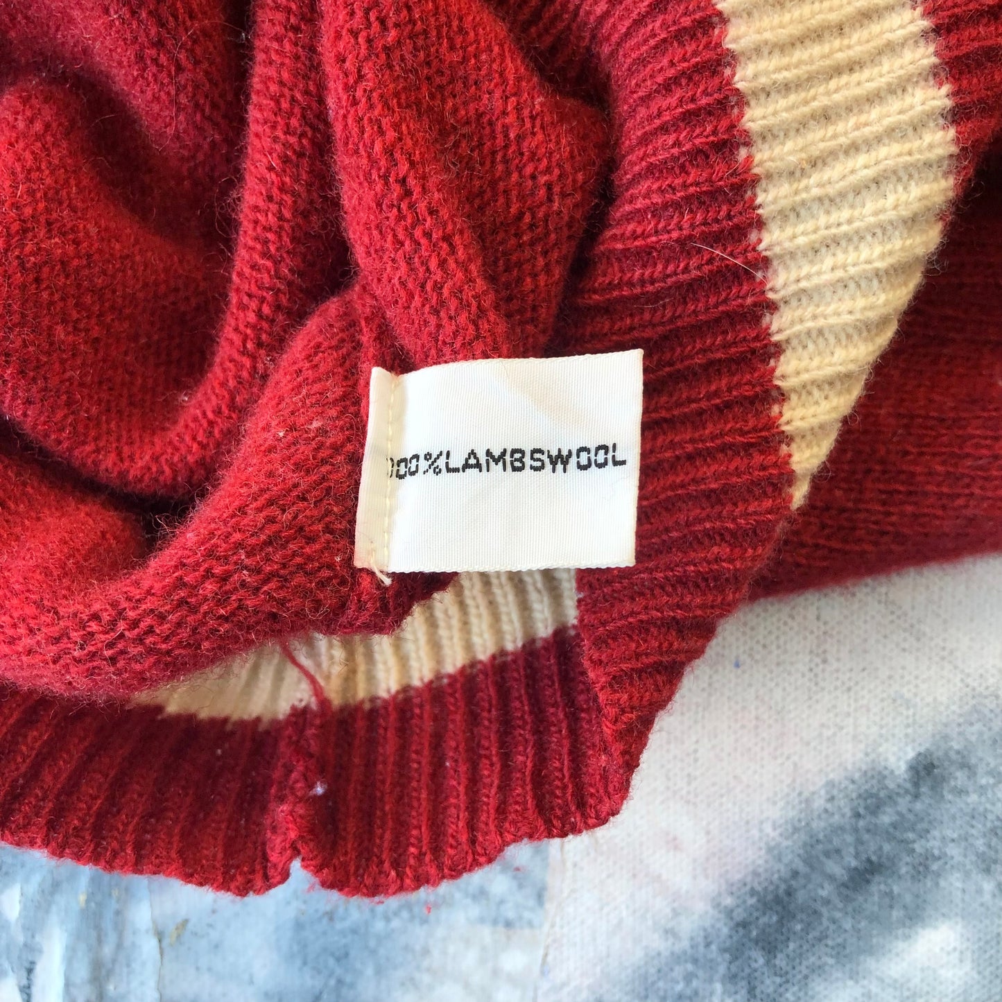 Vintage Quebec Varsity Wool V Neck Sweater M
